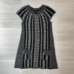 y2k style & co black and grey knit mini dress